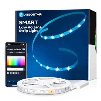 Image of Aigostar Led Strip Light 7.5M, Alexa Strips Lights Work with and Google Assistant, for TV, Bedroom Home Christmas Party, Smart WiFi App Control, Music Sync Mode