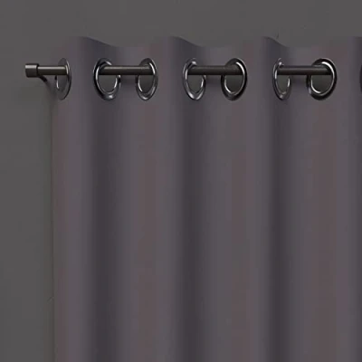 Image of Soleil d&#039;ocre, Alix Blackout Curtain with Eyelets Antracite, Polyester, 135 x 250 cm