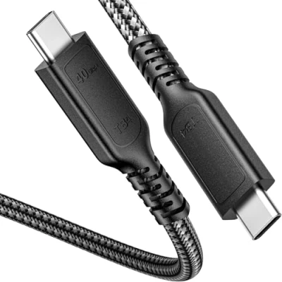 Image of ConnBull Thunderbolt 4 Cable 40Gbps High Speed USB C Supports 240W Fast Charing and 8K@60Hz Display Compatible with 3/USB 4, Macbook Pro/Air, iPad 1.8m