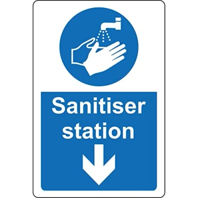 Image of Sanitiser station Safety sign 1mm Plastic (200mm x 150mm)