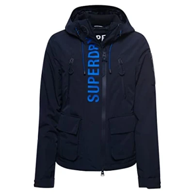 Image of Superdry Women&#039;s Ultimate Windcheater A2 Wind Family, Nordic Chrome Navy/Mazarine Blue, 36