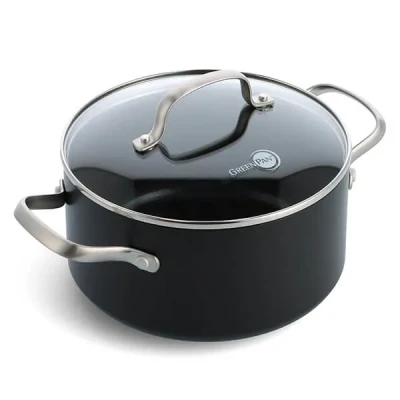Image of GreenPan Cooking Pot with lid Copenhagen Black ø 24 cm / 5.2 Liter