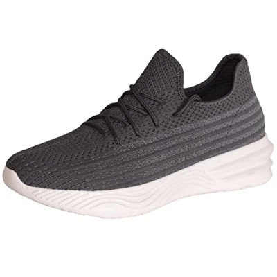Image of Crosshatch Men Trainers Lace up Sport Fitness Gym Lightweight Shoes UK Size 8 Grey