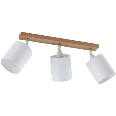 Image of Lindby downlight Imarin, 56 cm, 3 bulb, white, wood