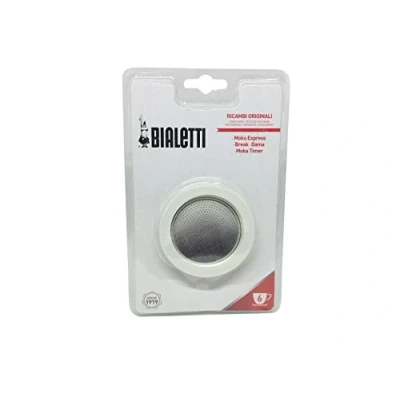 Image of Bialetti Moka Seal and Aluminum Filter, White, 72mm, For 6 Cup Coffee Maker