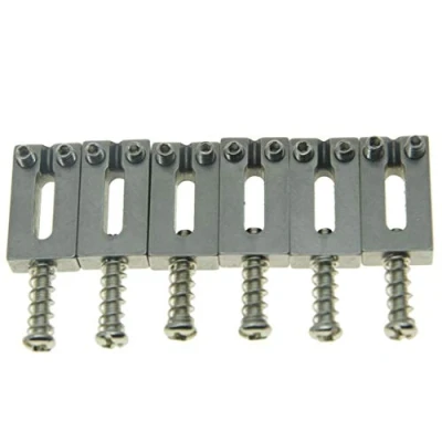 Image of KAISH Set of 6 Stainless Steel Saddles Guitar Bridge Saddle 10.8mm String Spacing for Strat Tele Guitars