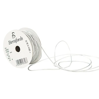 Image of Berisfords 1.2MM Round Metallic Elastic, Polyester, Silver, 6 x 2.7 cm