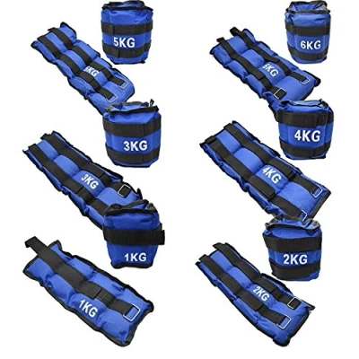 Image of 1kg 2kg 3kg 4kg 5kg 6kg Blue Wrist Or Ankle Weights For Exercise Fitness Gym Resistance Stength Training &amp; Running (4Kg = 2 x 2Kg)