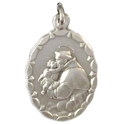 Image of SAINT ANTHONY OF PADUA WITH JESUS CHILD OVAL SHAPE MEDAL 100% MADE IN ITALY THE PATRON SAINTS MEDALS