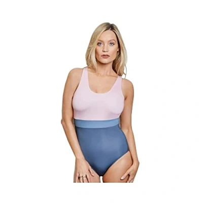 Image of Dare2b Women&#039;s Make Waves Swim One Piece Swimsuit, Powder Pink/Orion Grey, 8