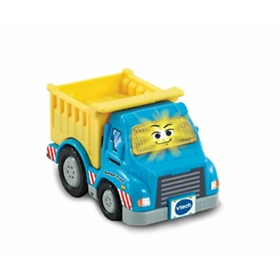 Image of VTech Toot Drivers Dumper Truck, Toy Car for 1 Year Old, Pretend Play with Lights &amp; Sounds, Interactive Toddlers 12 Months, 2, 3, 4 +, English Version,Blue,Small
