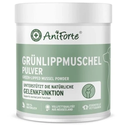 Image of AniForte Green Lipped Mussel for Dogs and Cats 500g Powder 100% Natural Joint Supplement with Glucosamine, Lipids, Omega 3 Fatty Acids, Minerals Amino Acids
