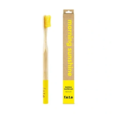 Image of f.e.t.e Morning Sunshine Bamboo Toothbrush Biodegradable &amp; Compostable Handle Recyclable Medium Bristles Sustainable Vegan