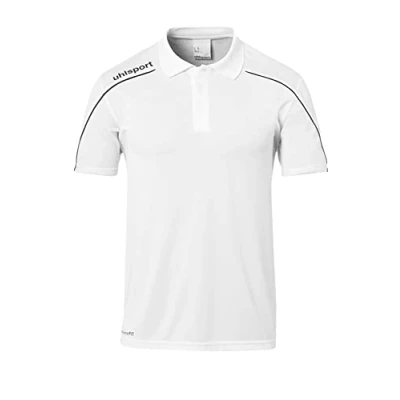 Image of Uhlsport Stream 22 Polo Shirt White/Black, 2X Large