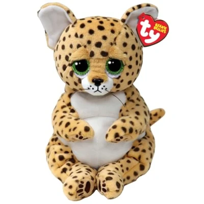 Image of TY Lloyd Leopard Beanie Bellies Medium 24cm Squishy Baby Soft Plush Toys Collectible Cuddly Stuffed Teddy