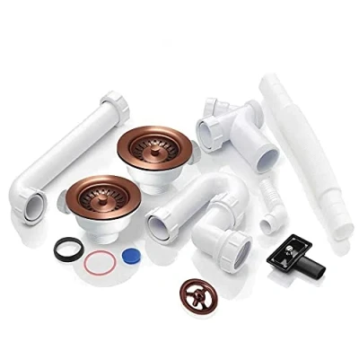 Image of Astini, RAK, Rangemaster 1.5 Bowl Copper Waste, Overflow &amp; Plumbing Kit WPAK3NP/COPPER