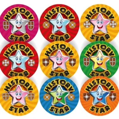 Image of 144 Star History 30mm Glossy Reward Stickers for Teachers &amp; Parents