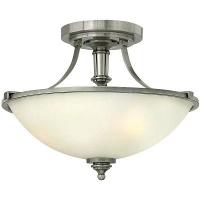Image of Truman 3 Light Semi Flush Ceiling Antique Nickel, E27
