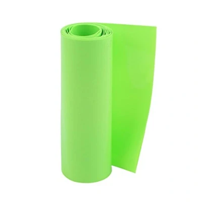 Image of Sourcingmap 100mm Flat Width 1M Length PVC Heat Shrink Tube Green for 18650 Batteries