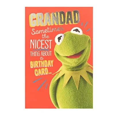 Image of The Muppets Grandad Birthday Card Funny for Him Kermit Frog