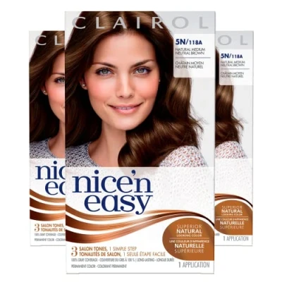 Image of Clairol Nice&#039;n Easy Permanent Hair Color Medium Natural Brown 5N (Pack of 3)