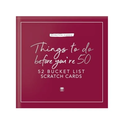 Image of Gift Republic Things To Do Before You&#039;re 50 Scratch Cards Personalised Bucket List for Milestone Birthday