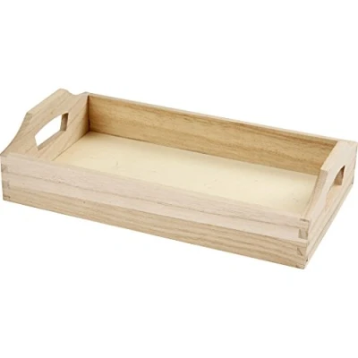 Image of Creativ 575300 30 x 17 5 cm 1 Piece Wooden Large Serving Tray with Handles