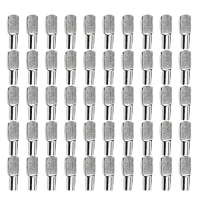 Image of Gasea 125pcs 5mm Shelf Support Pins Spoon Shape Cabinet Pegs Nickel Plated for Furniture Closet