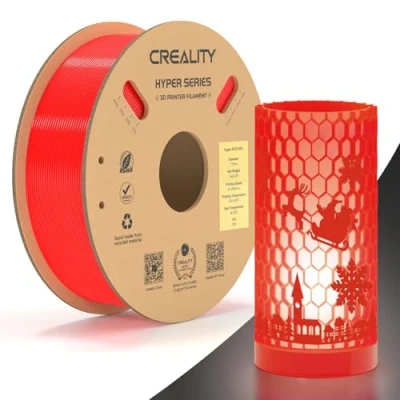 Image of Creality Hyper PETG Filament, Red Filament 1.75mm 1KG, 3D Printer Dimensional Accuracy +/ 0.03mm, Printing Materials for Most Printers, 2.2lbs/Spool