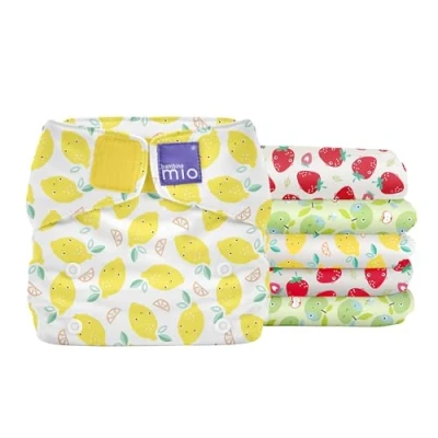 Image of Bambino Mio, Miosolo Classic, Reusable Nappies Set, Cute Fruit Design