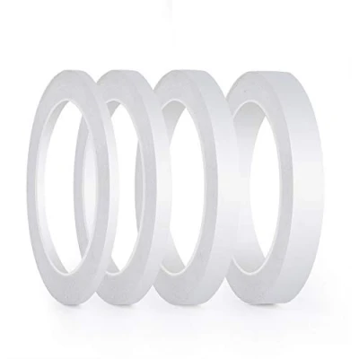 Image of FEPITO 4 Rolls Double Sided Tape Strong Adhesive Sewing for Craft Class Office, 25 Meters each roll (Width: 6mm/ 9mm/ 12mm/ 15mm)