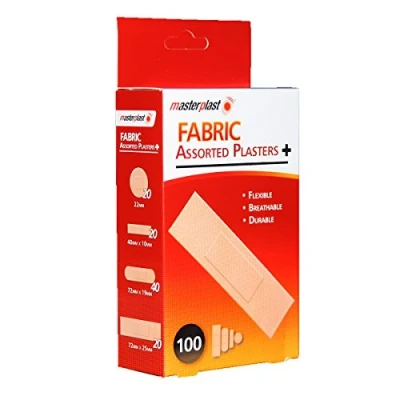 Image of MasterPlast Fabric Assorted Plasters Box 100 Flexible, Breathable &amp; Durable