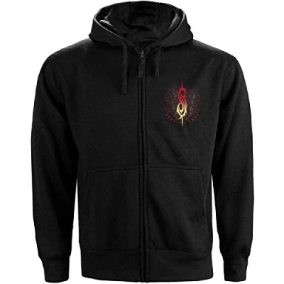 Image of Slipknot Hoodie Burn Me Away Band Logo Official Unisex Black Zipped S