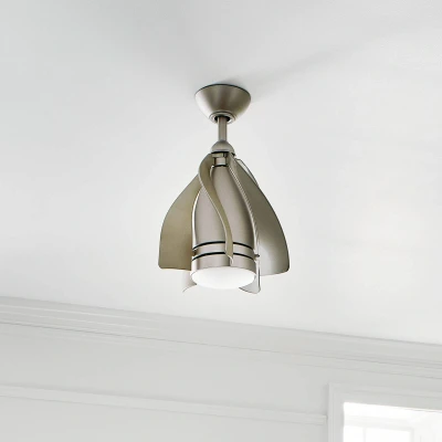 Image of Kichler Terna 5 Blade 38cm Ceiling Fan with LED Light Brushed Nickel Remote Control