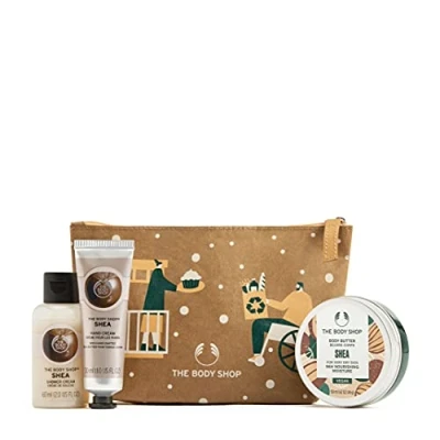 Image of The Body Shop Nutty &amp; Nourishing Shea Mini Gift Set, Moisturizing and Skin Treatments for Very Dry 3 Pieces
