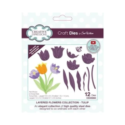Image of Creative Expressions Sue Wilson Layered Flowers Collection Tulip Craft Die, Brown, 1.9 x 0.2 ins