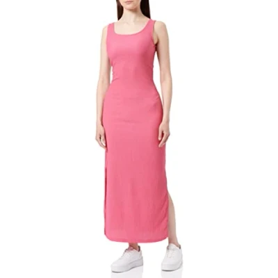 Image of PIECES Women&#039;s Pcluna Sl Maxi Dress Sa Bc, Beetroot Purple, M
