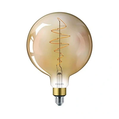 Image of Philips LED Giant A160 Gold Dimmable A Shape Light Bulb [E27 Edison Screw] 6.5W 40W Equivalent, Flame 2000K
