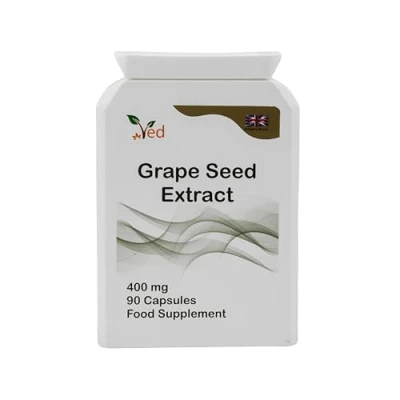 Image of Ved OPC Grape Seed Extract Capsules, Min. 95% Oligomeric Proanthocyanidins,400 mg 90 Capsule (3 Months Supply)