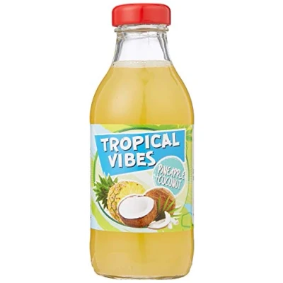 Image of Tropical Vibes Pineapple &amp; Coconut Drink, Exotic Flavors, Refreshing Summer Pack of 15.