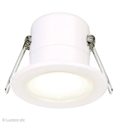 Image of Luceco F Eco Fixed Fire Rated Downlight 450Lm 5W Ip65 4000K White Bezel