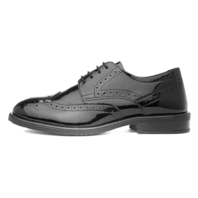 Image of Hush Puppies Charlotte Womens Black Patent Brogue Size 7 UK