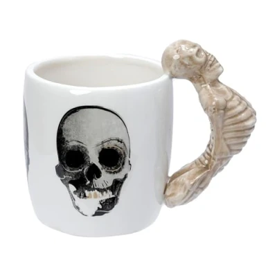 Image of Puckator Skeleton Ceramic Shaped Handle Tea Coffee Mug Funny Home Accessories Cute Gifts for Girlfriend Large Mugs Men Women Hot Drinks Cups Presents Secret Santa Gift Cup Set