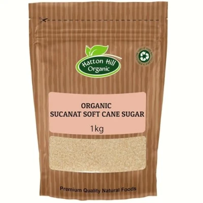 Image of Organic Raw Unrefined Sucanat Soft Whole Cane Sugar (Panela Brown, Rapadura) 1kg by Hatton Hill