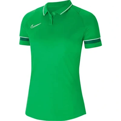 Image of Nike Women&#039;s Dri FIT Academy Polo Shirt, Lt Green Spark/White/Pine Green/White, S