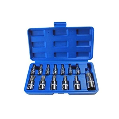 Image of US Pro 13 pc Tamper Proof Torx Bit Socket Set T8 T70 in Case B1497