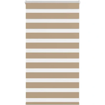 Image of vidaXL Zebra Blind Sand Brown 85x100 cm Fabric Width 80.9 Polyester