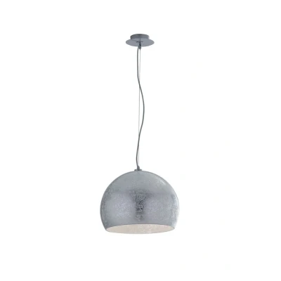 Image of VANITY 3 Light Dome Pendant Ceiling Silver 40x33cm