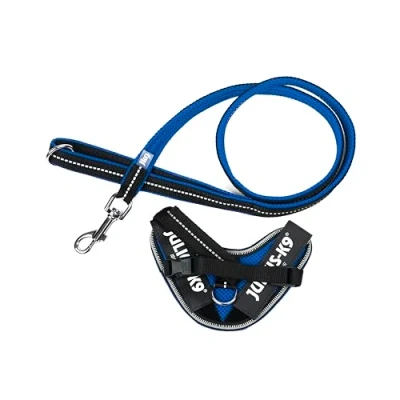Image of IDC Powair Bundle Harness, Size: 3XS/Baby 1, Blue + Leash, 1,2 m with Handle and Small Carabiner,
