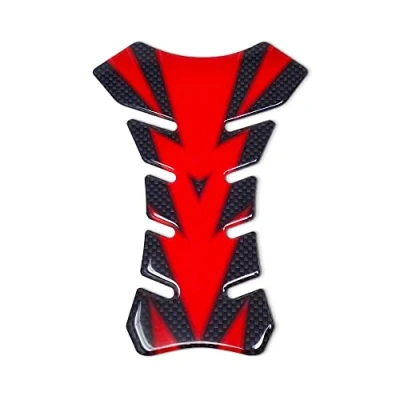 Image of 3D Tank Protection for Motorcycle, Colours, Red and Black Carbon